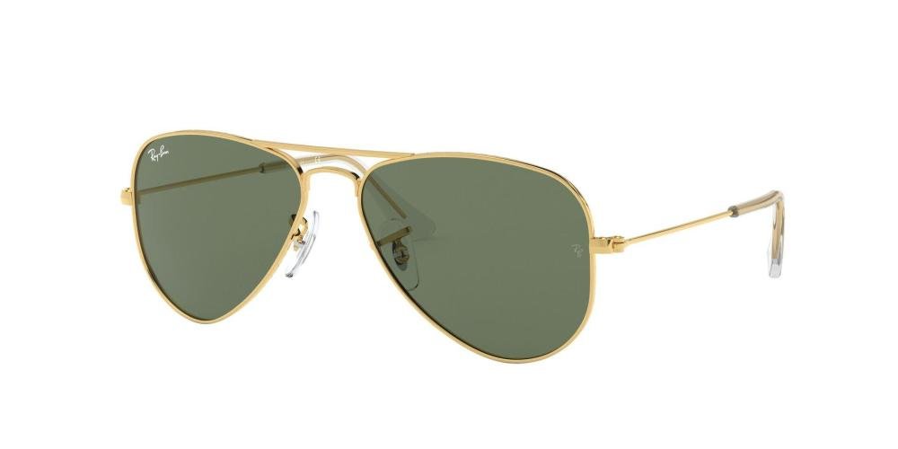 RAYBAN JUNIOR AVIATOR 0RJ9506S 223/71 Solbrille Gull med Grønn glass
