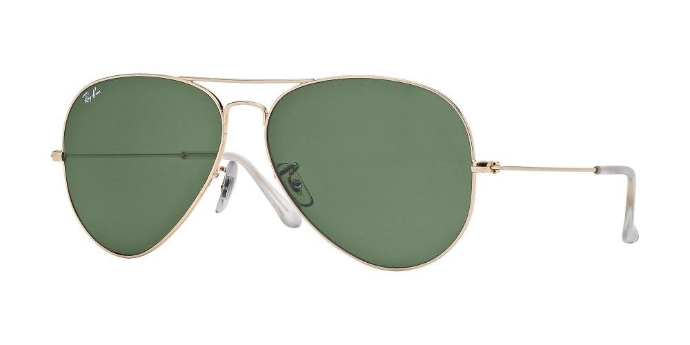 RAYBAN AVIATOR 0RB3025 001 Solbrille Gull med Grønn glass