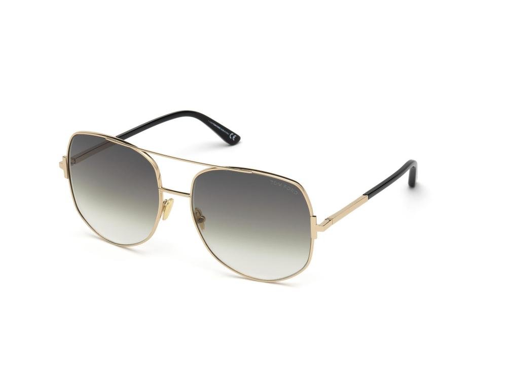 TOM FORD LENNOX FT0783 28B Solbrille Gull med Annet glass