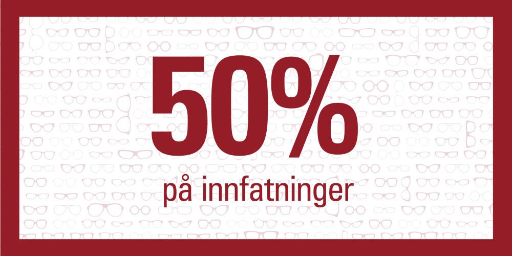 Merkevaresalg, 50% på innfatninger